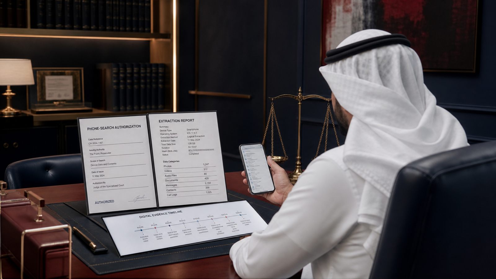 محامي يراجع إذن تفتيش الجوال في السعودية